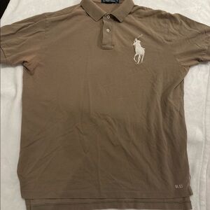 Vintage Ralph Lauren Polo Shirt - Size Large - Brown/Tan